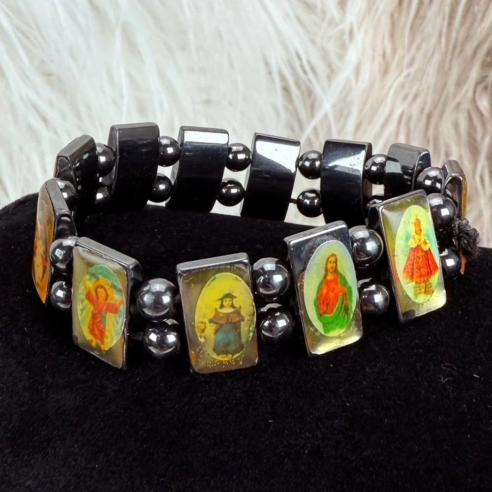 Vintage Religious Icon Stretch Bracelet